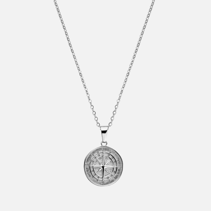 COMPASS PENDANT - WHITE GOLD