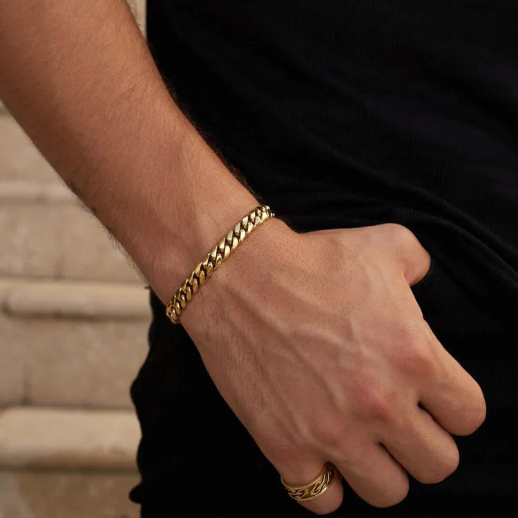 "CUBAN" 8MM BRACELET - GOLD