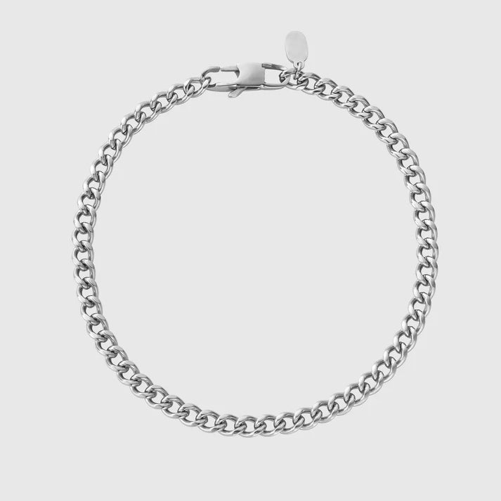 "CUBAN" 5MM BRACELET - WHITE GOLD