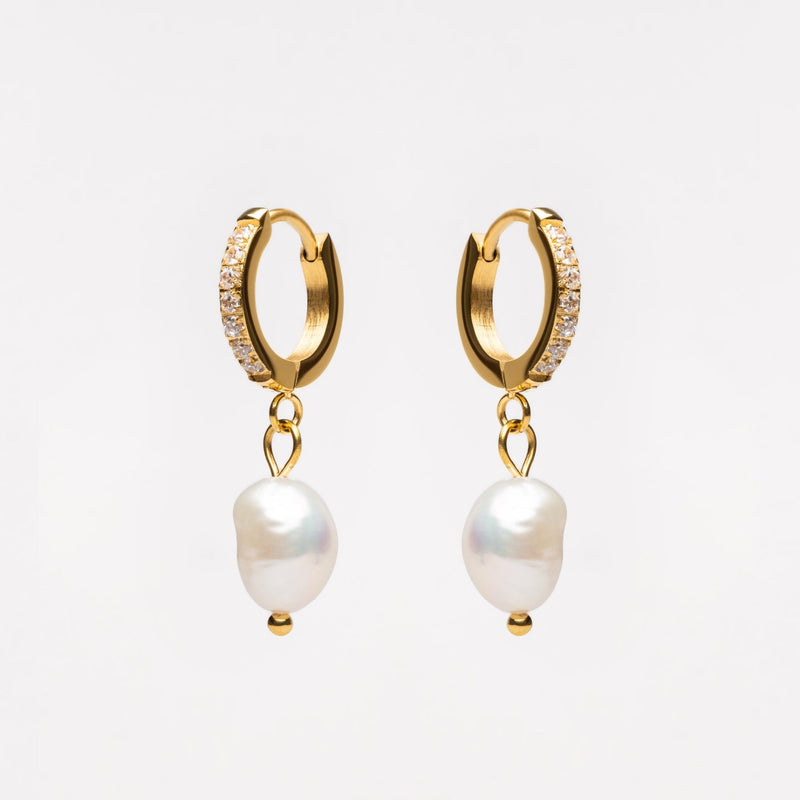 Freshwater Pearl Hoop Earrings