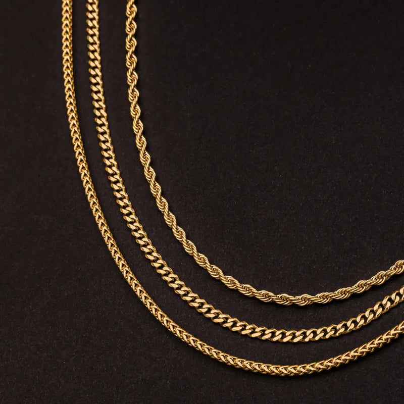 3MM CUBAN CHAIN - GOLD