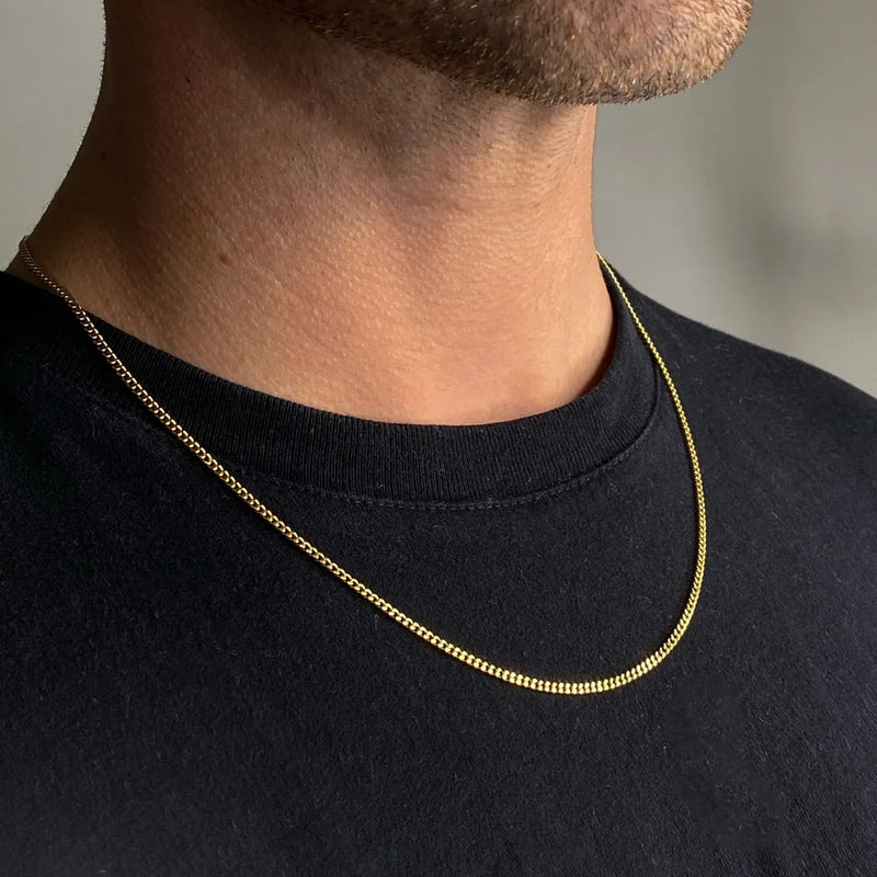 3mm gold hot sale cuban chain