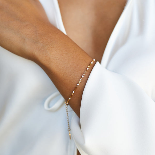 White Beaded Bracelet