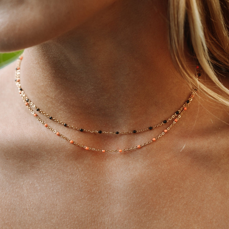 Tangerine Beaded Choker