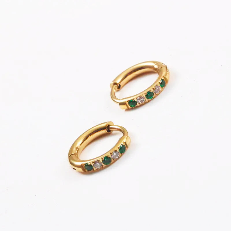 Oasis Green Hoops Earrings