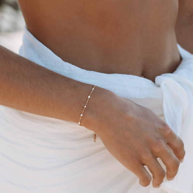 White Beaded Bracelet