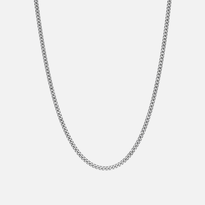 3MM CUBAN CHAIN - WHITE GOLD