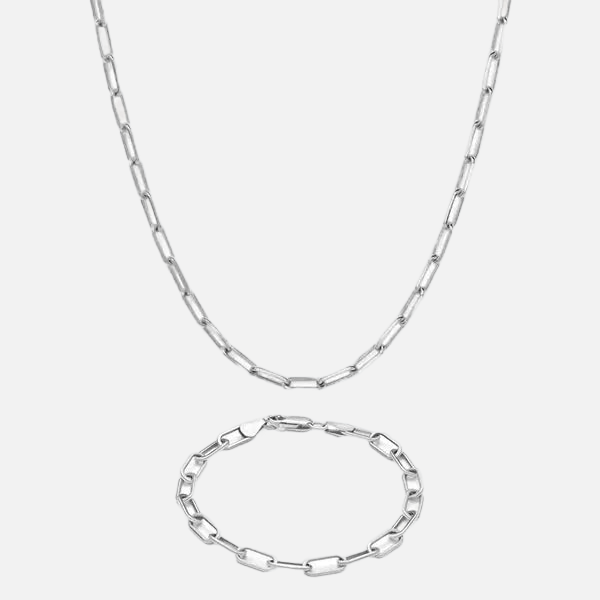 PAPERCLIP CHAIN BUNDLE - WHITE GOLD (SAVE 20%)