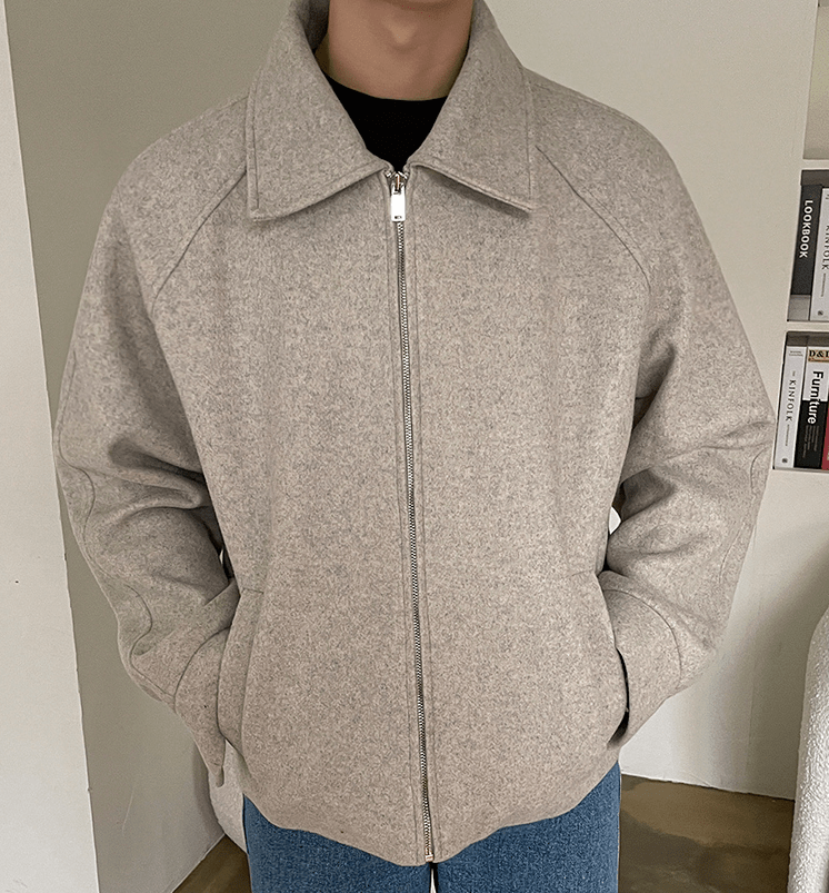 "WOOLEN" ZIP-UP COLLAR JK