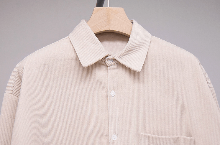 "DARK CREAM" CORDUROY COLLAR SHIRT