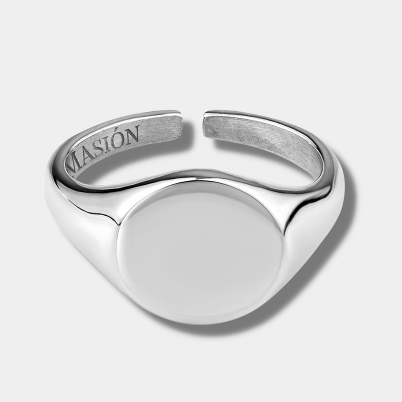 "TURI" SIGNET RING - WHITE GOLD