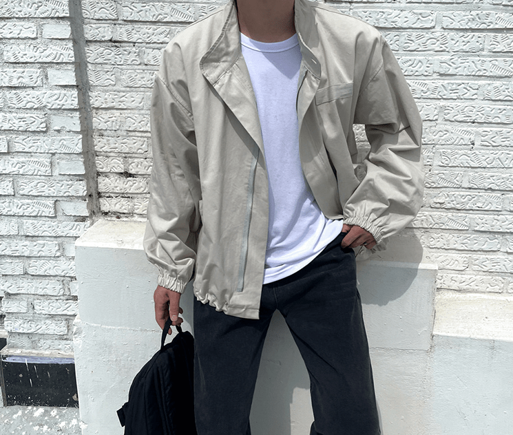 "STAND" COLLAR ZIP-UP JK