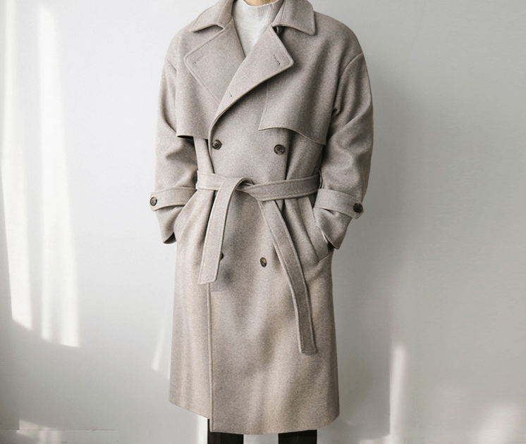 "WOOLEN" COLLAR BELT COAT JK