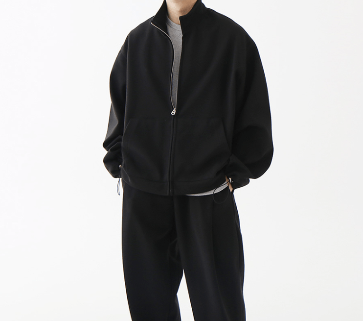 "ZIP-UP" COLLAR JK & WIDE SWEATPANTS