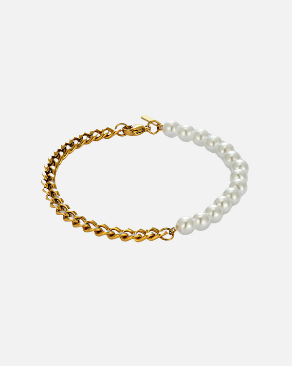 CUBAN PEARL BRACELET - GOLD