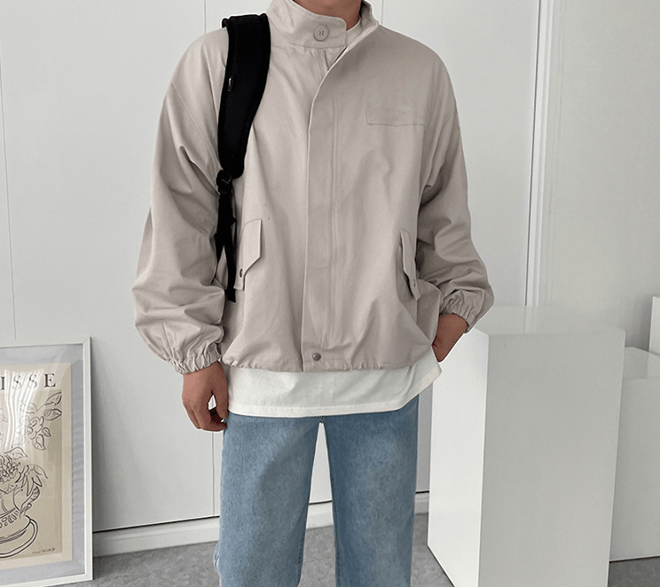 "STAND" COLLAR ZIP-UP JK