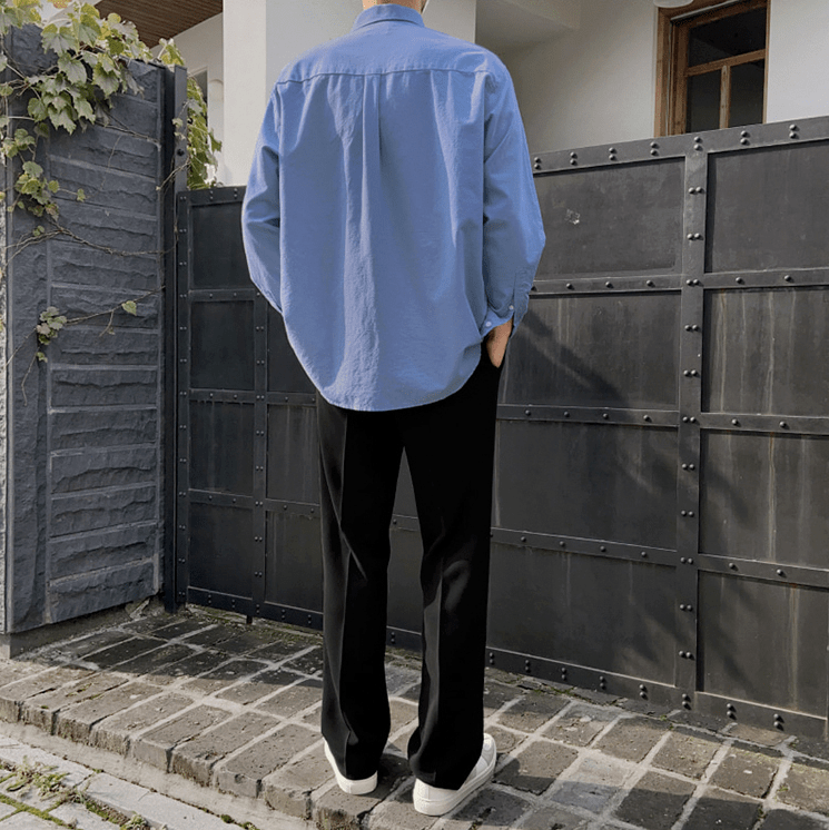 "BASIC COTTON" COLLAR SHIRT