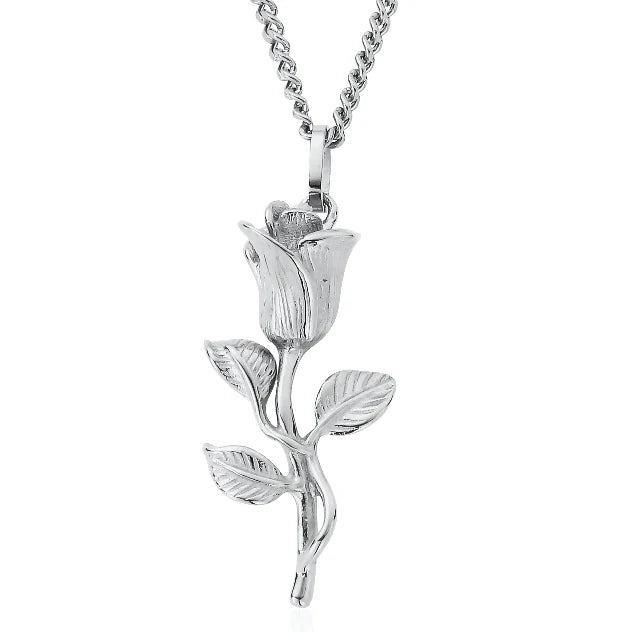 "ROSE" PENDANT - WHITE GOLD