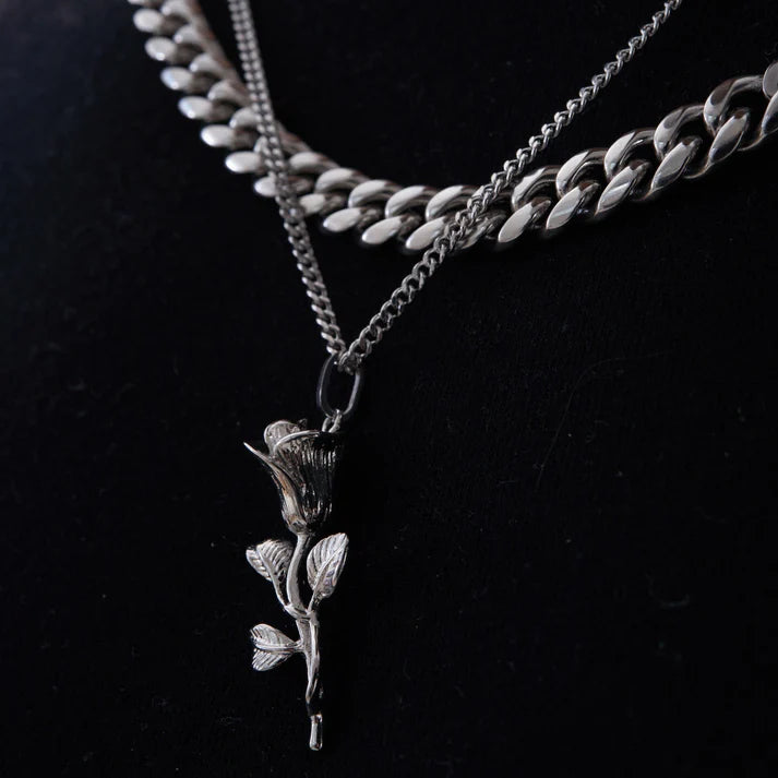 "ROSE" PENDANT - WHITE GOLD