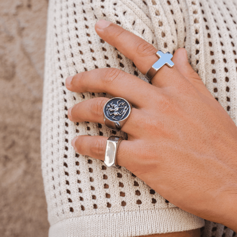 "MÉDAILLON" RING - WHITE GOLD