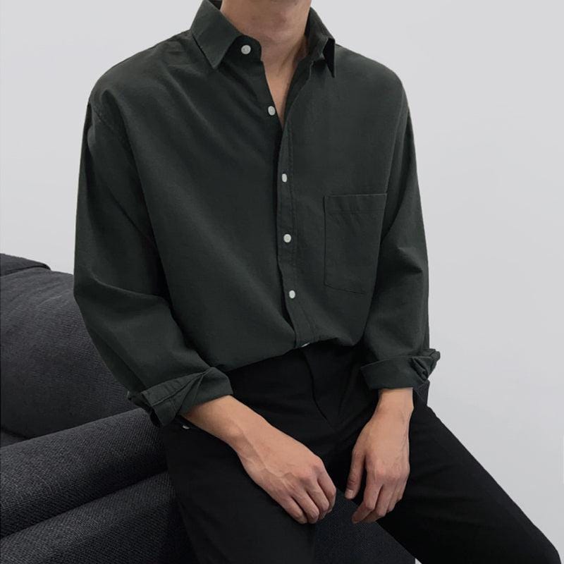 "BASIC COTTON" COLLAR SHIRT