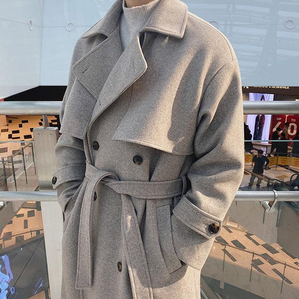 "WOOLEN" COLLAR BELT COAT JK