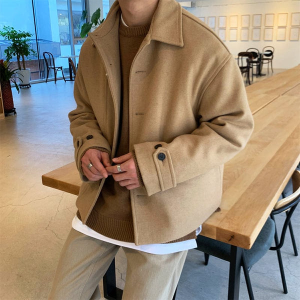 "KHAKI" WOOLEN COAT JK