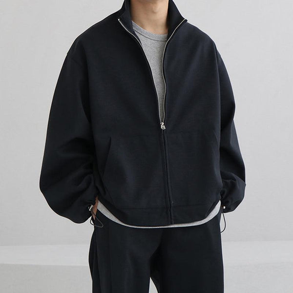 "ZIP-UP" COLLAR JK & WIDE SWEATPANTS