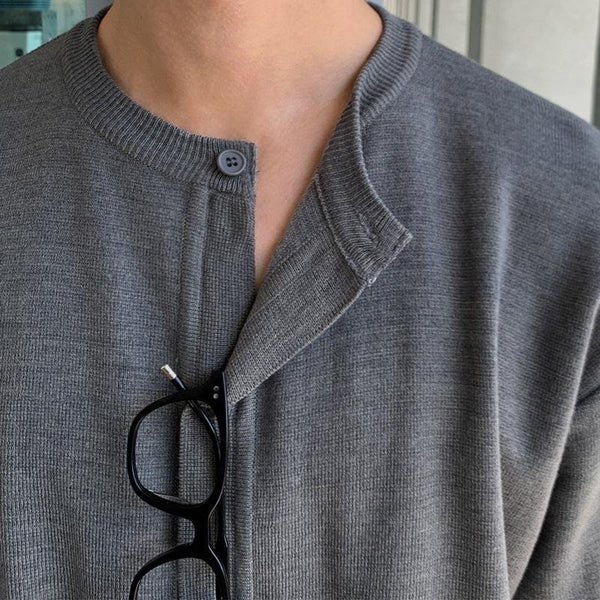 "HALF SLEEVE" BUTTON-UP CARDIGAN