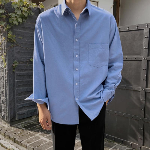 "BASIC COTTON" COLLAR SHIRT