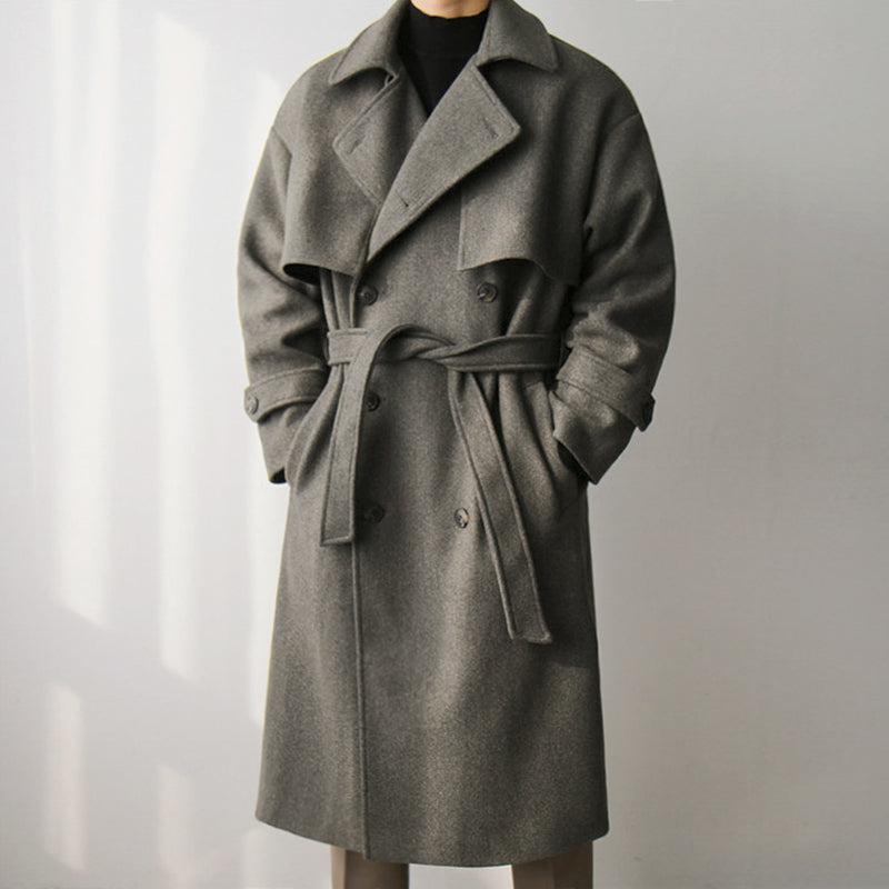 "WOOLEN" COLLAR BELT COAT JK