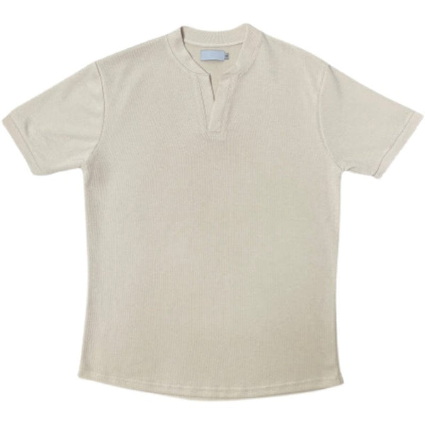 "CREAM" GRAY V-NECK SHORT SLEEVE