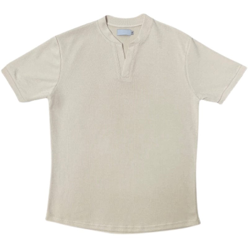 "CREAM" GRAY V-NECK SHORT SLEEVE