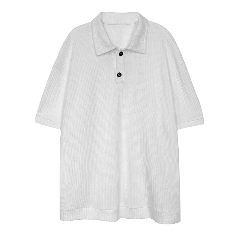 "KNITTED" SHORT SLEEVE COLLAR SHIRT