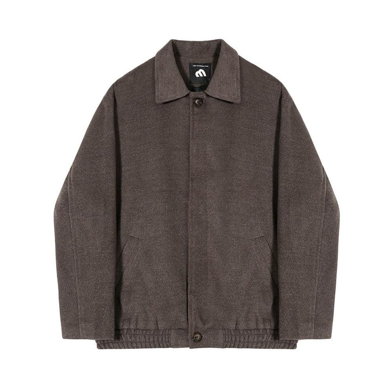 "DARK BROWN" WOOLEN VARSITY JK