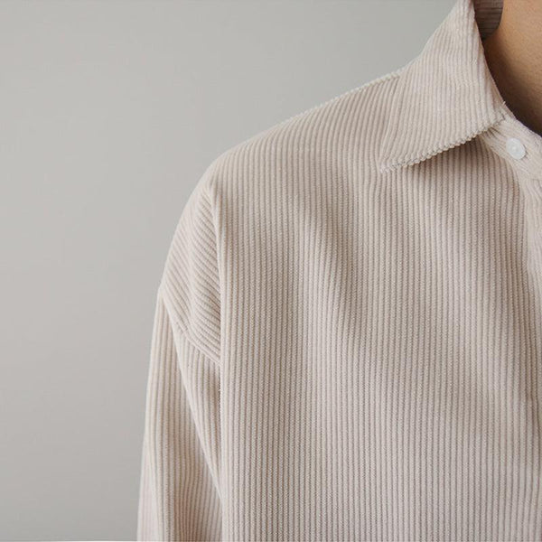 "DARK CREAM" CORDUROY COLLAR SHIRT