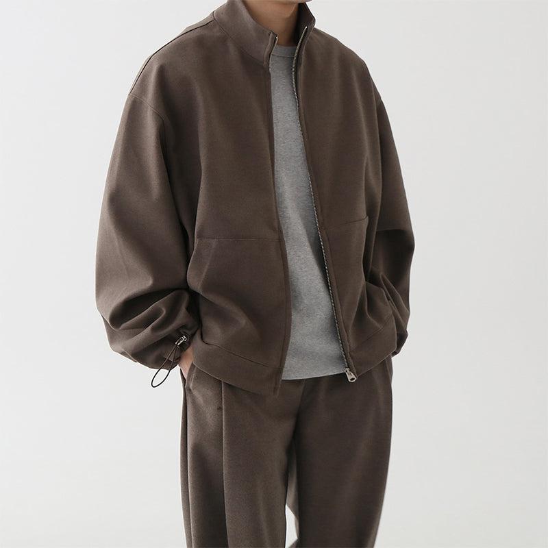 "ZIP-UP" COLLAR JK & WIDE SWEATPANTS