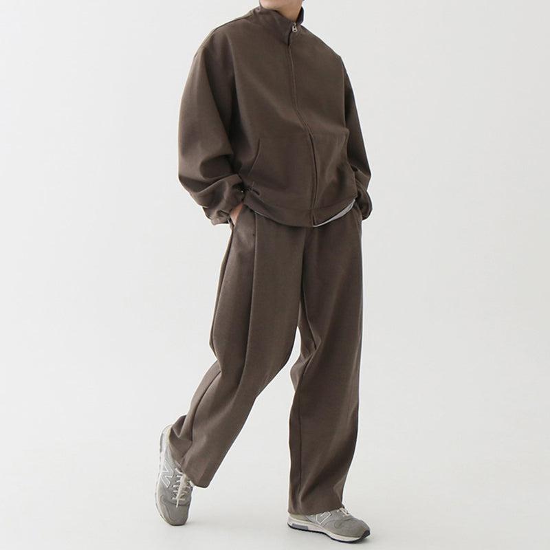 "ZIP-UP" COLLAR JK & WIDE SWEATPANTS