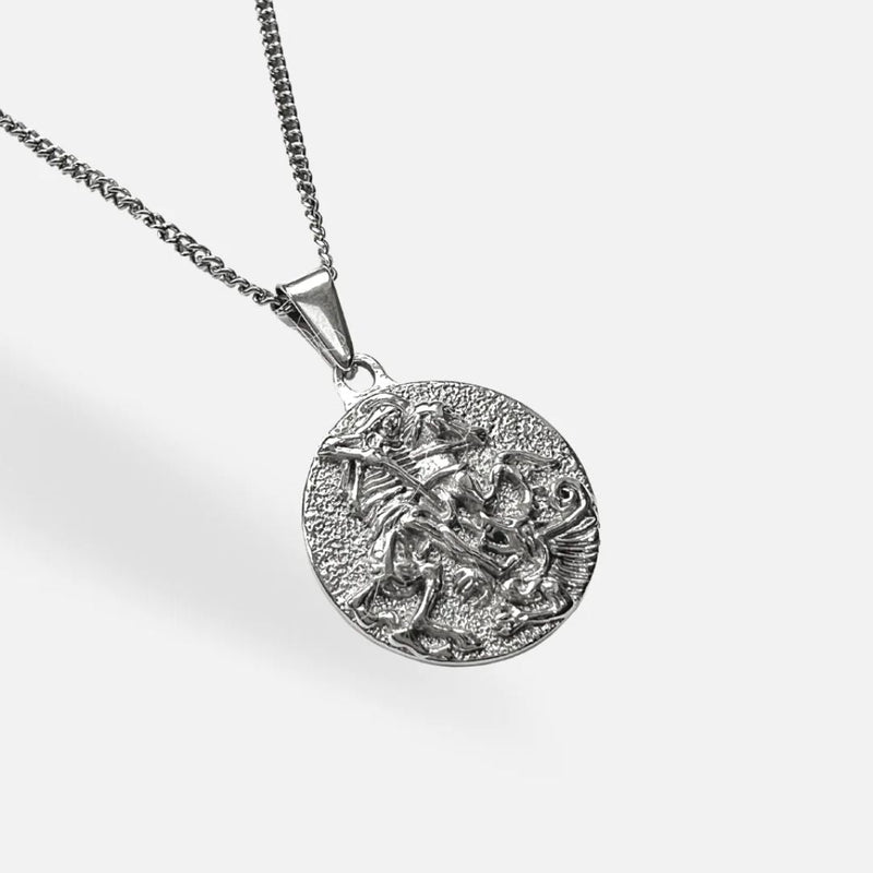 "ST GEORGE" PENDANT - WHITE GOLD