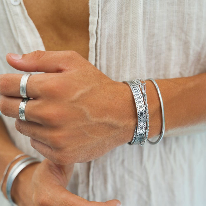 "RATO" CUFF BRACELET - WHITE GOLD