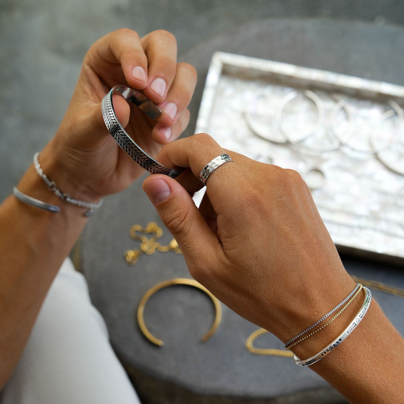 "RATO" CUFF BRACELET - WHITE GOLD