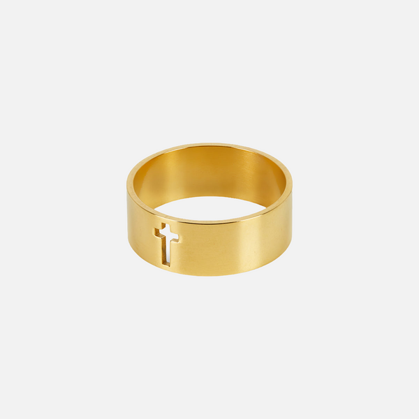 "CREUX CROSS" RING - GOLD