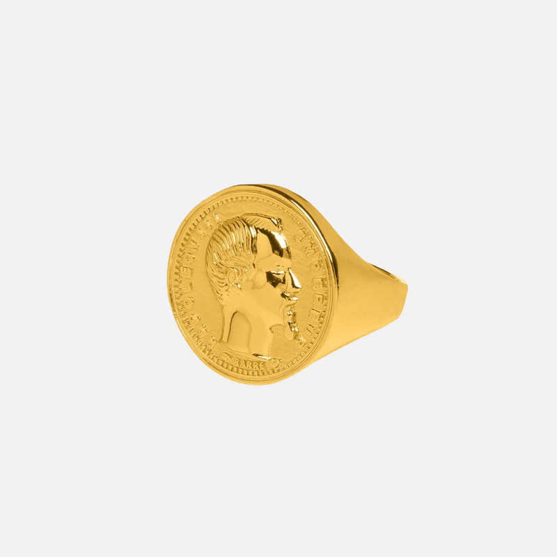 1/10 oz $5 Gold Eagle Coin Ring 24k Gold Plated