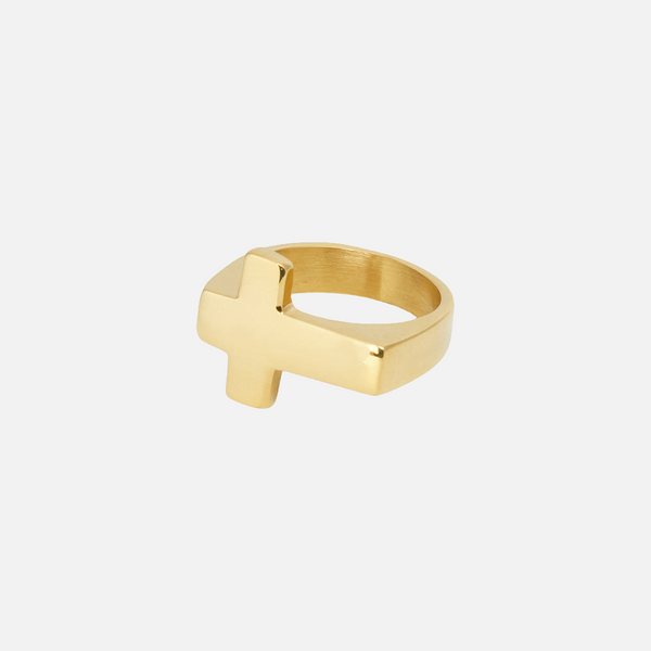 "CROSS" RING - GOLD