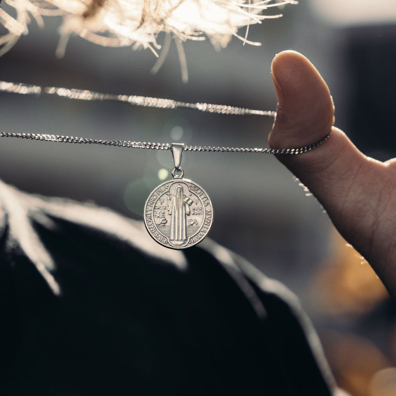 "ST BENEDICT" PENDANT - WHITE GOLD